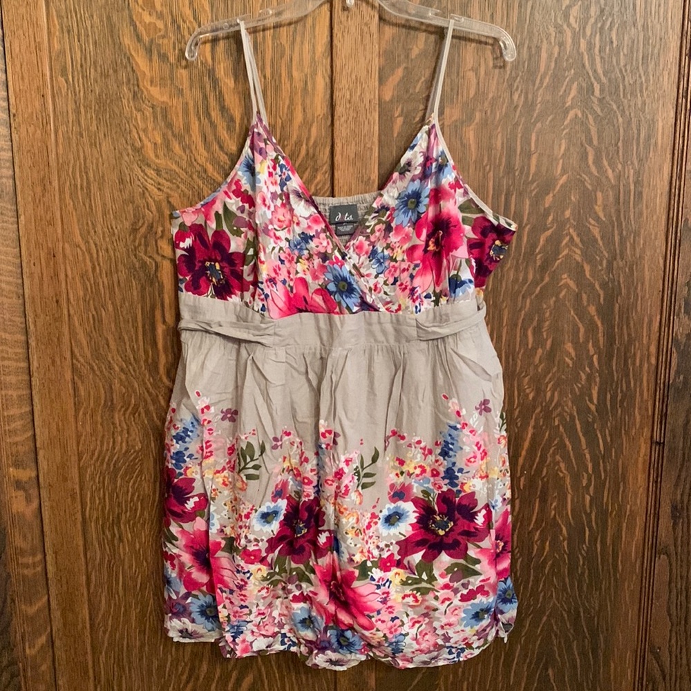 Dots authentic vintage cotton summer spaghetti string dress 3X
